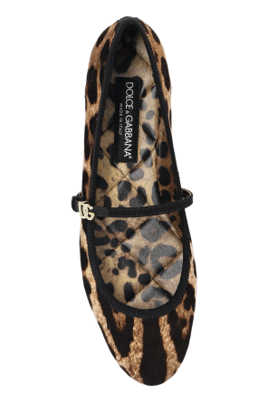 Dolce & Gabbana Bailarinas de terciopelo con motivo animal