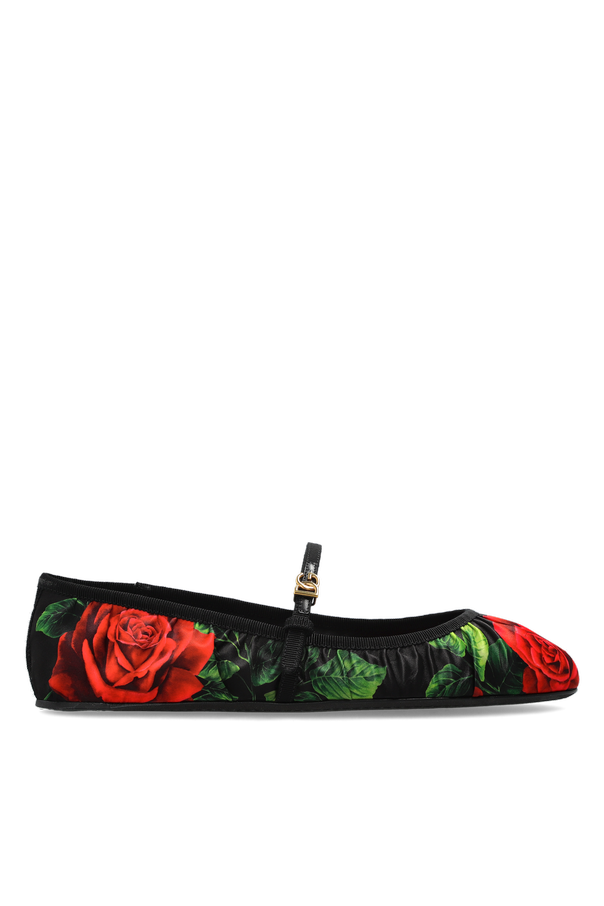 Ballet flats with a floral motif od Dolce & Gabbana