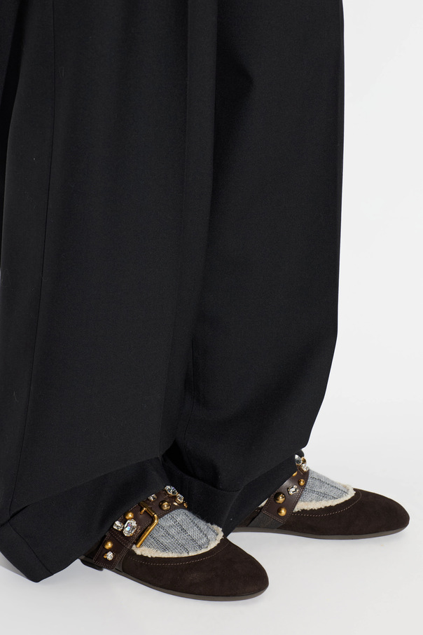 Dolce & Gabbana Suede ballerinas with shimmering appliqués