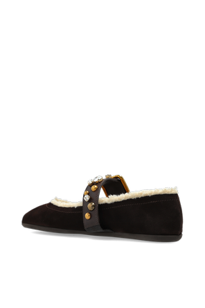 Dolce & Gabbana Suede ballerinas with shimmering appliqués