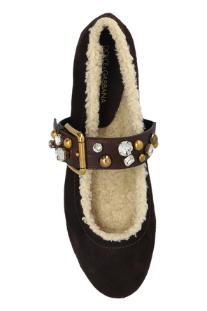 Dolce & Gabbana Suede ballerinas with shimmering appliqués