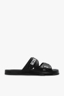 GCDS BLACK Rubber slides with logo