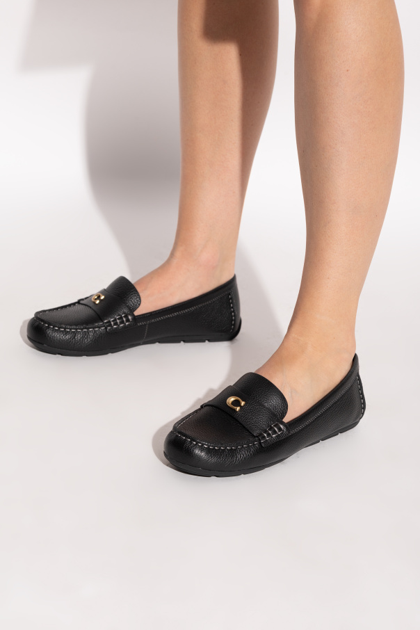 Coach Mocasines de cuero con logo