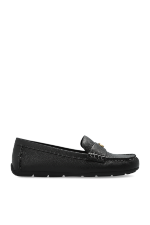 Leather loafers with logo