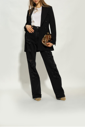 Dolce & Gabbana lace-overlay Short-sleeve dress Dolce & Gabbana Παντελόνι Silk Flowers