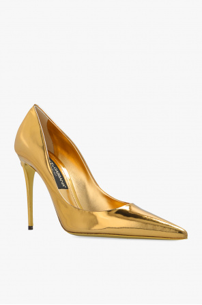 dolce & gabbana gold diamond earrings ‘Lollo’ stiletto pumps