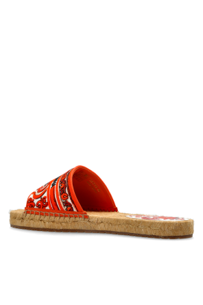 Dolce & Gabbana Klapki ze wzorem `Maiolica`
