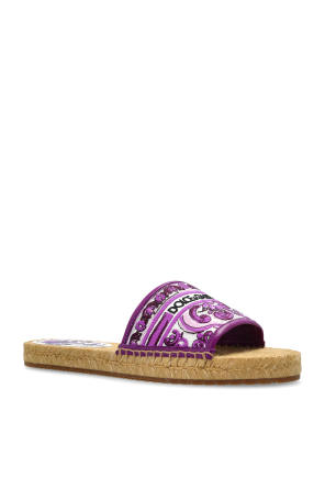 Dolce & Gabbana Slides with 'Majolica' pattern