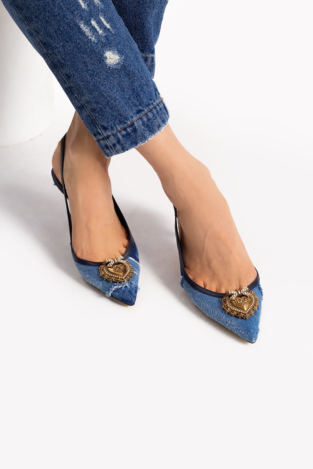 Платье с альпакой dolce embroidered gabbana Appliquéd stiletto pumps