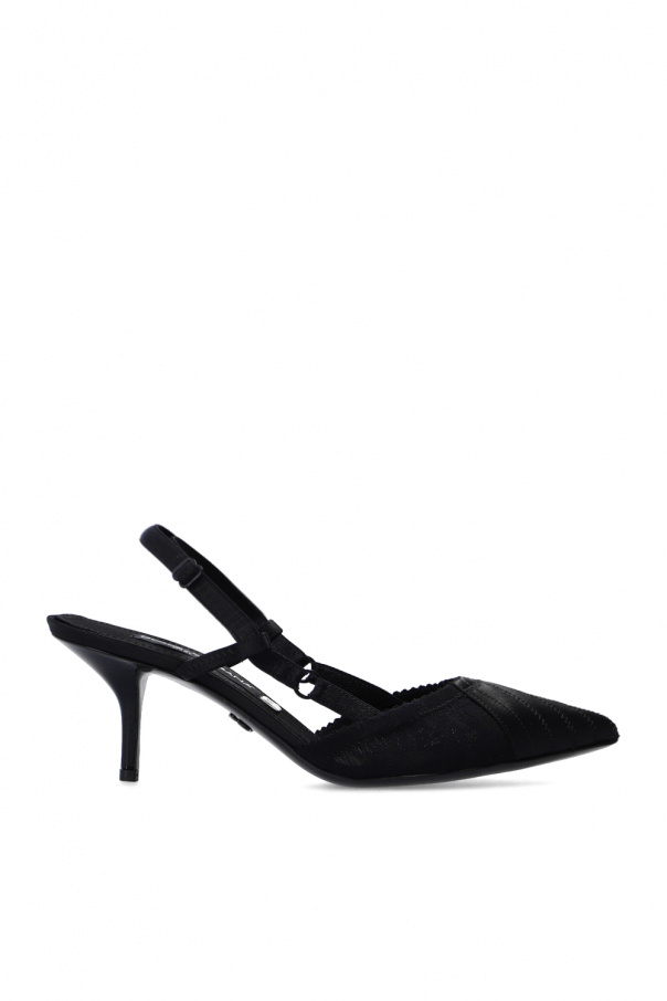 Dolce & Gabbana logo-embossed padded coat Stiletto pumps with pointed toe