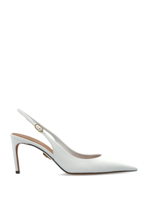 Leather high-heeled shoes