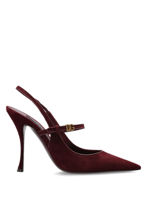 Suede high-heeled shoes