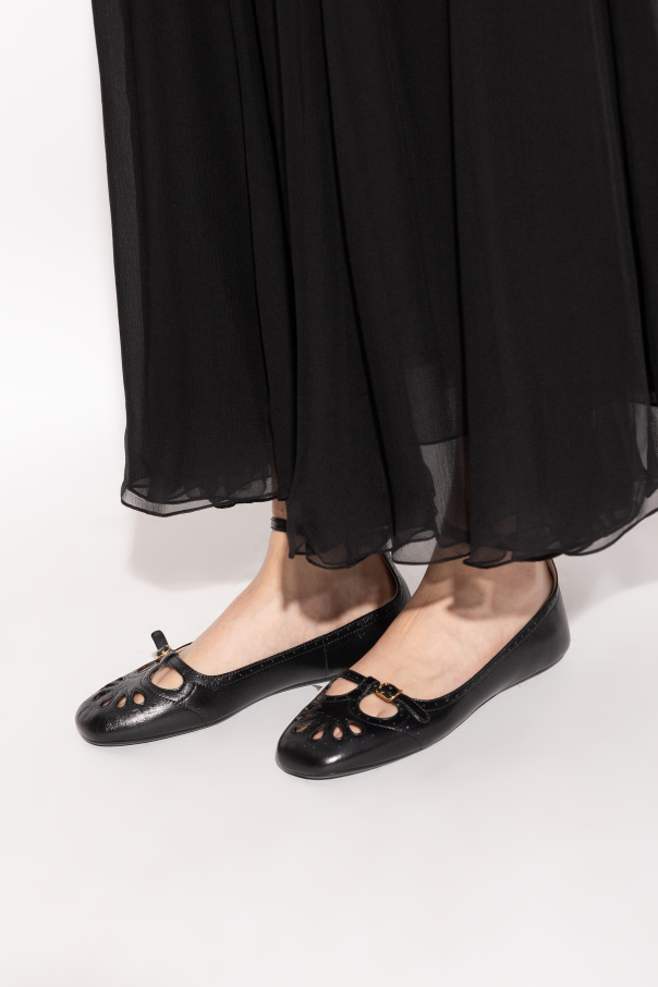 Chloé Leder-Ballerinas ‘Misty’