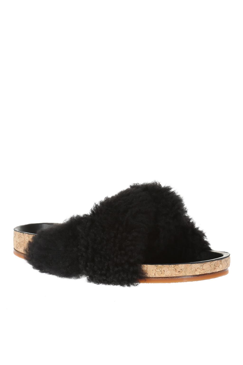 chloe fluffy slides