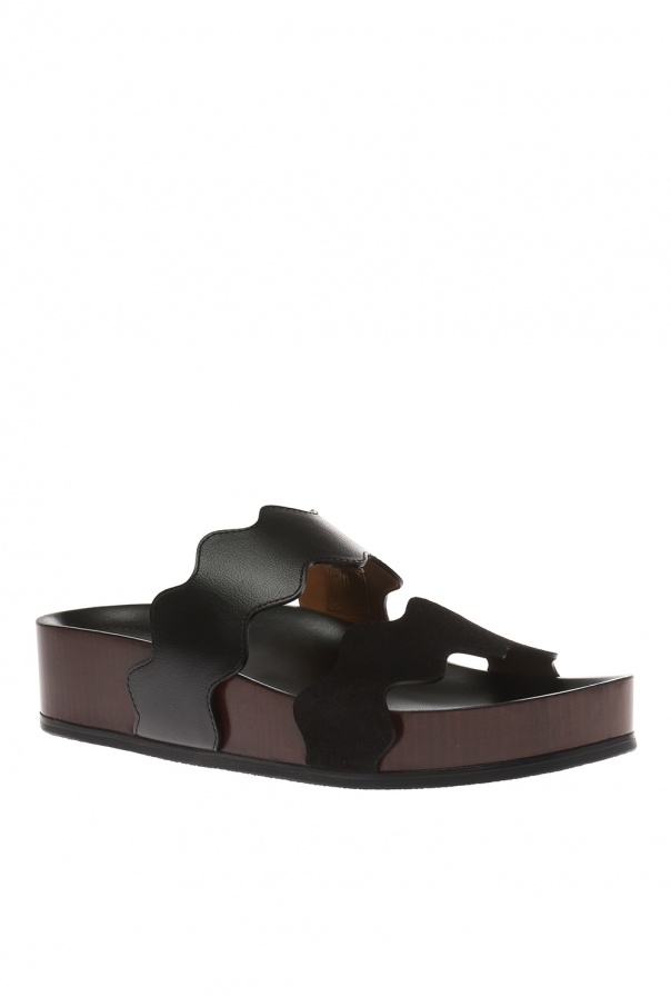 chloe scalloped slides