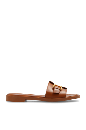 ‘Marcie’ leather slides