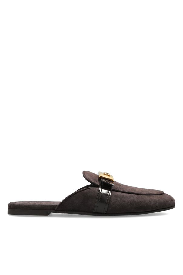 Suede slides with logo od Dolce & Gabbana