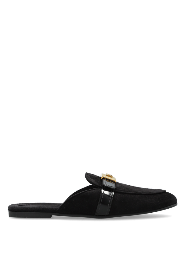 Suede slides with logo od Dolce & Gabbana