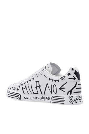 Dolce & Gabbana Kids logo-buckle leather-trim belt ‘Portofino’ sneakers