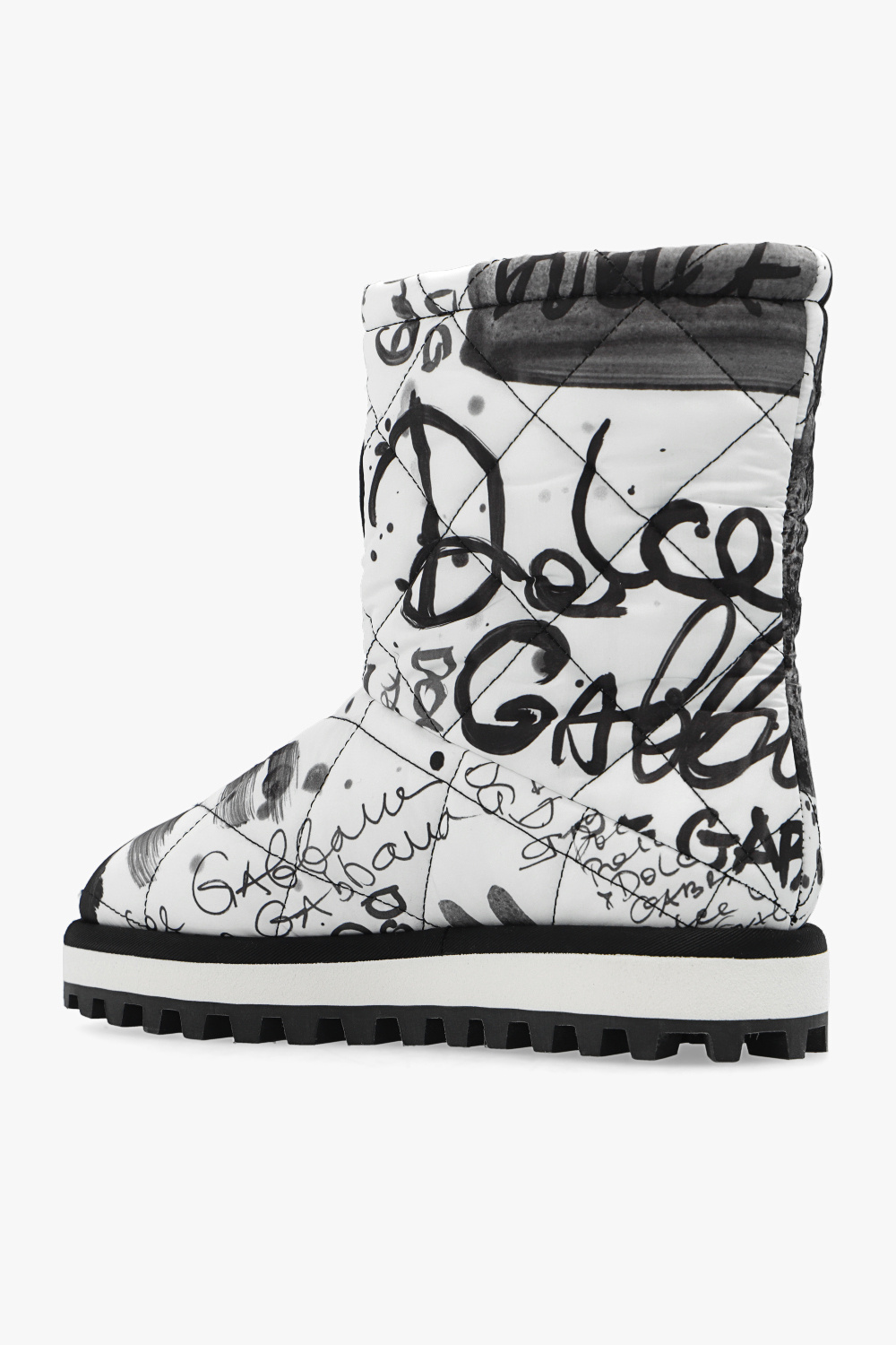 dolce WALLET & Gabbana pumpkin print silk scarf Quilted snow boots