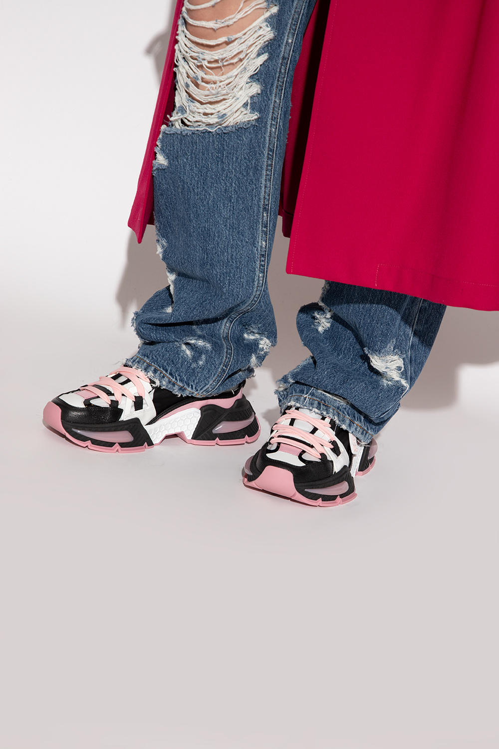Dolce & Gabbana Kids distressed-effect slim jeans Blu ‘Air Master’ sneakers