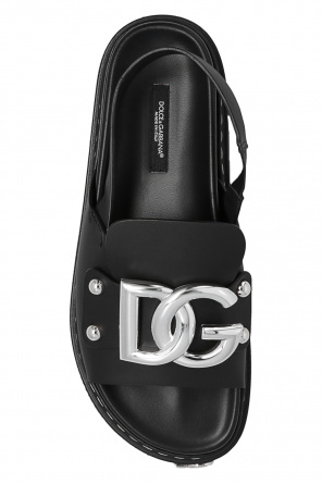 Dolce & Gabbana classic tailored suit Sandals with logo