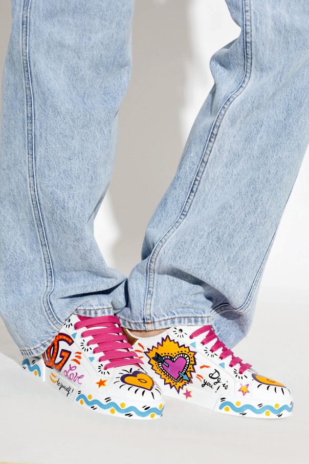 Dolce & Gabbana Leather sports shoes with logo