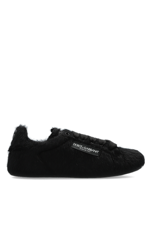 Fur-Trimmed Low-Top Sneakers by Dolce & Gabbana