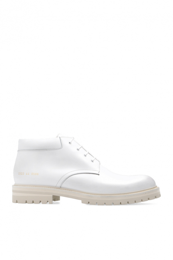 Common Projects ‘Combat Derby’ ankle boots with vintage effect