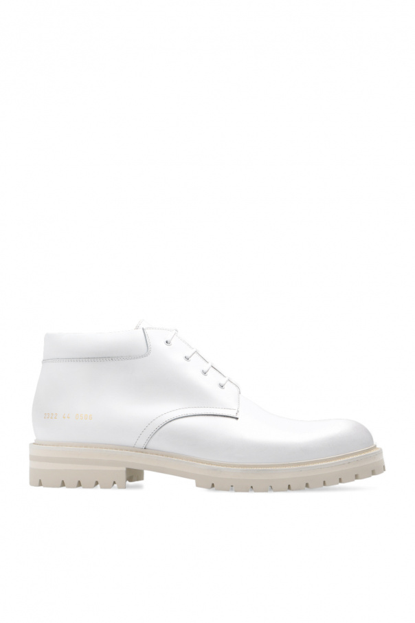 Common Projects ‘Combat Derby’ square-toe boots with vintage effect