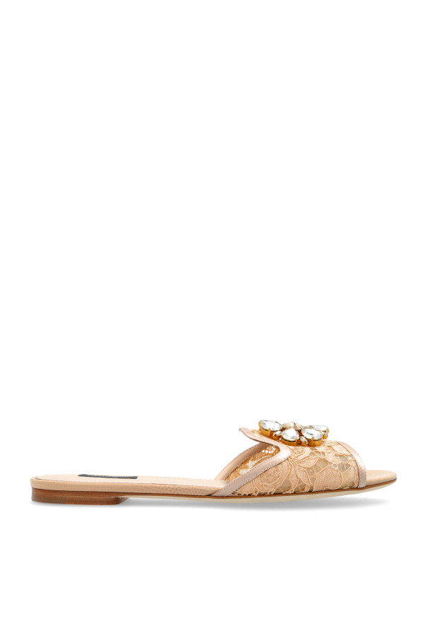 Flip-flops with shimmering crystals od Dolce & Gabbana
