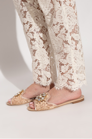 Flip-flops with shimmering crystals od Dolce & Gabbana