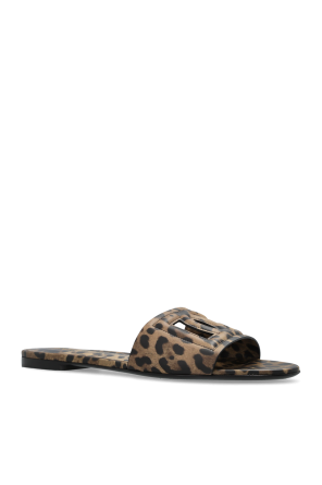 Dolce & Gabbana Sandálias de couro com padrão animal