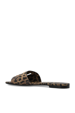 Dolce & Gabbana Sandálias de couro com padrão animal
