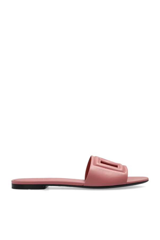 Leather slides with logo, zdjęcie 1 Leather slides with logo od Dolce & Gabbana