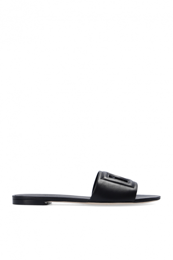 Dolce Gabbana Men Smartphone ‘Bianca’ leather slides