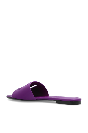 Dolce & Gabbana Skórzane klapki z logo