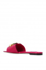 Dolce & Gabbana logo print swim trunks ‘Bianca’ leather slides