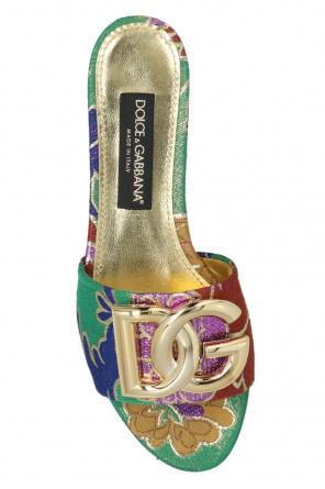 dolce gabbana patchwork blazer Dolce & Gabbana дутые мюли на каблуке DG Pop