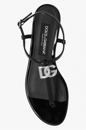 Dolce & Gabbana graphic-print square-shape cushion Blau Leather sandals