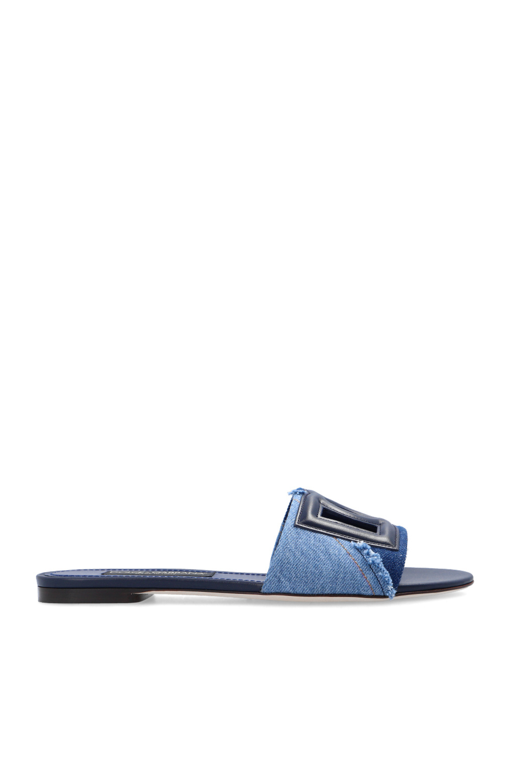 Dolce & Gabbana ‘Bianca’ denim-trimmed slides