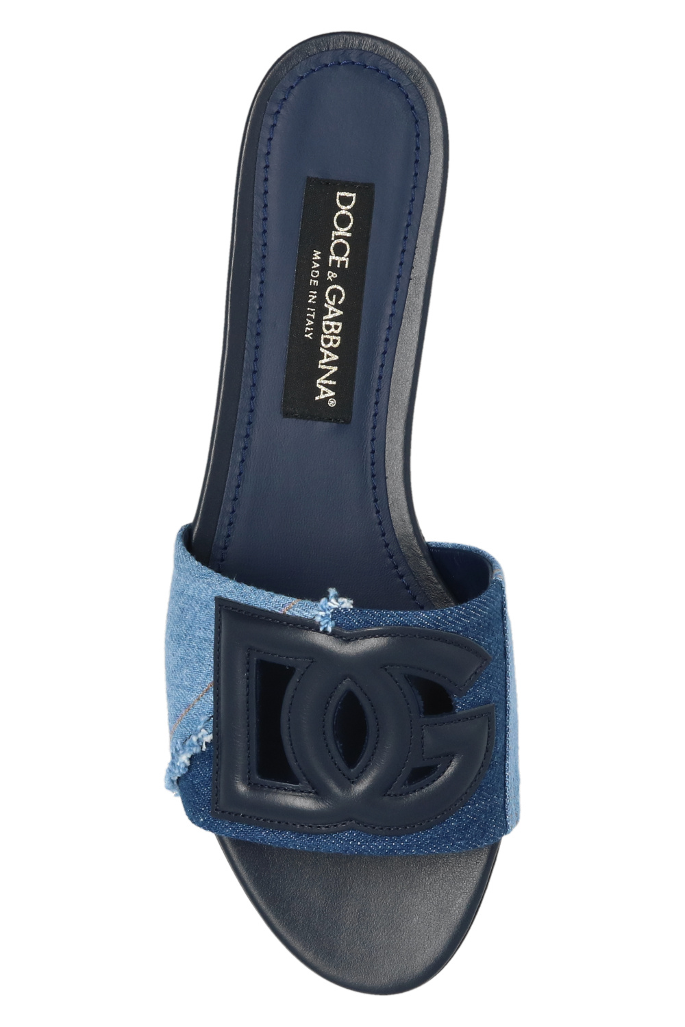 Dolce & Gabbana ‘Bianca’ denim-trimmed slides