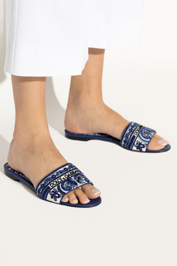 Dolce & Gabbana Slides with "Majolica" pattern