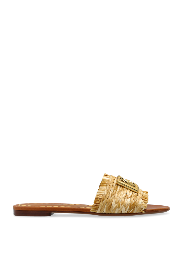 Slides with a logo-shaped applique od Dolce & Gabbana