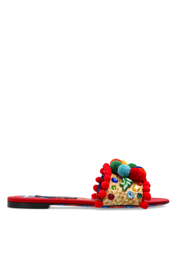 Flip-flops with colorful appliqués od Dolce & Gabbana