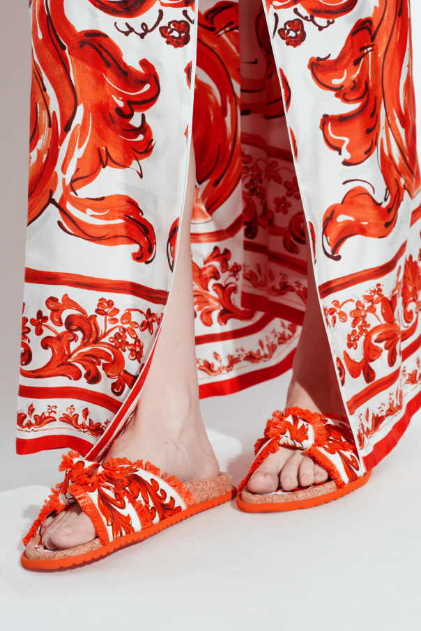 Dolce & Gabbana Klapki ze wzorem `Maiolica`