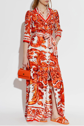 Dolce & Gabbana Klapki ze wzorem `Maiolica`
