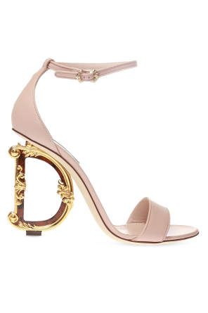 Sandals with decorative heel