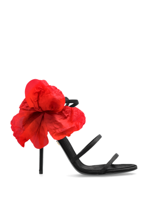 Heeled sandals with applique