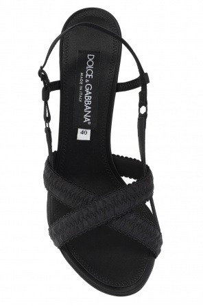 Dolce & Gabbana Spitze Pumps mit DG-Schild Schwarz Heeled sandals